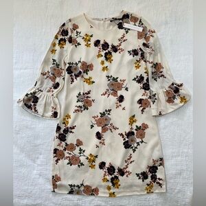 Sanctuary Clothing Women Small Woodlands Cream Floral A-Line Bell Sleeve Dress